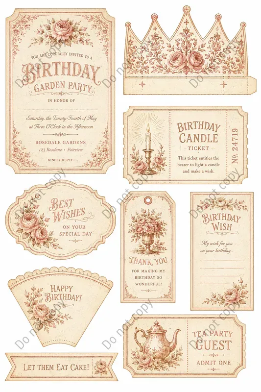 Vintage Birthday Party Ephemera