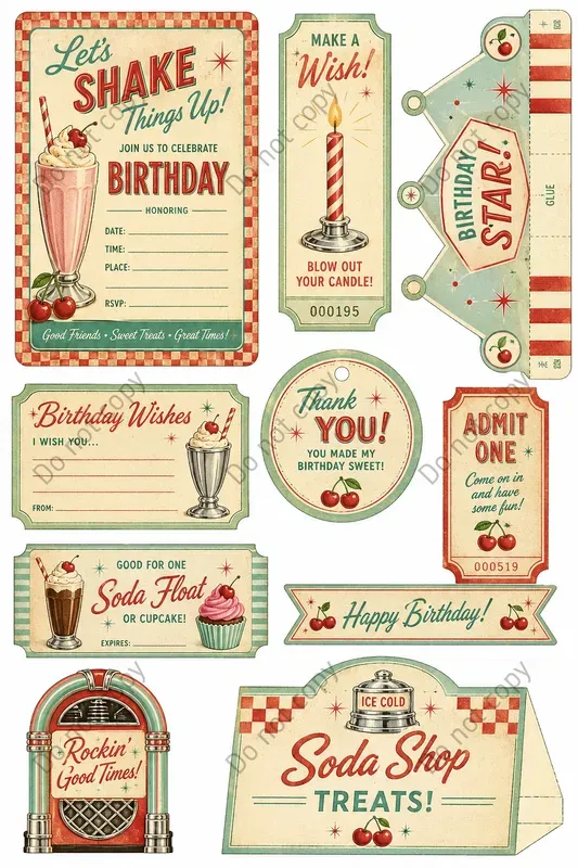 Vintage Birthday Party Ephemera