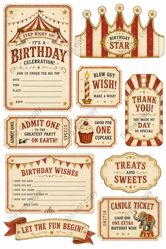 Vintage Birthday Party Ephemera