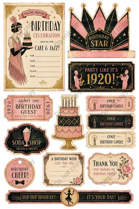 Vintage Birthday Party Ephemera