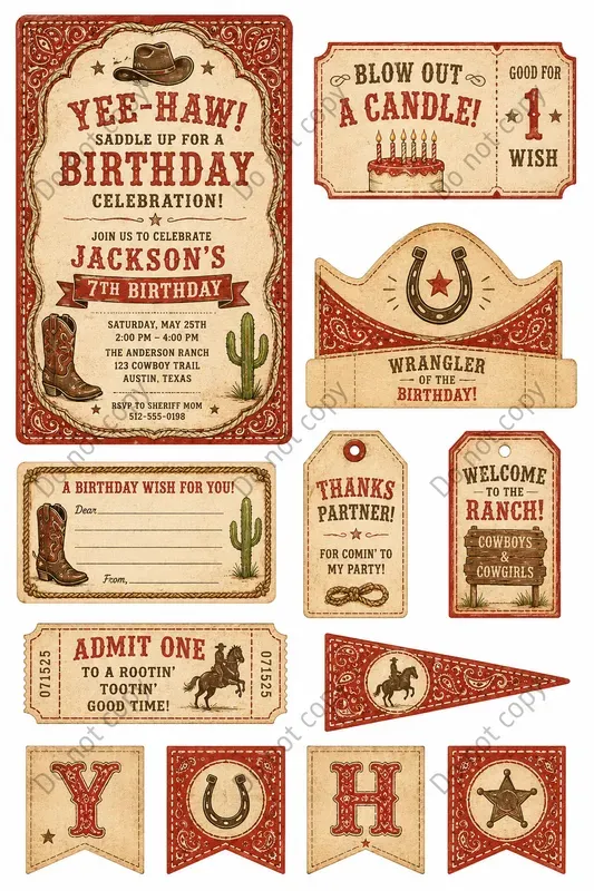 Vintage Birthday Party Ephemera