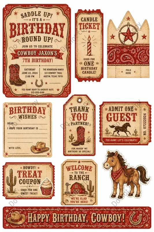 Vintage Birthday Party Ephemera