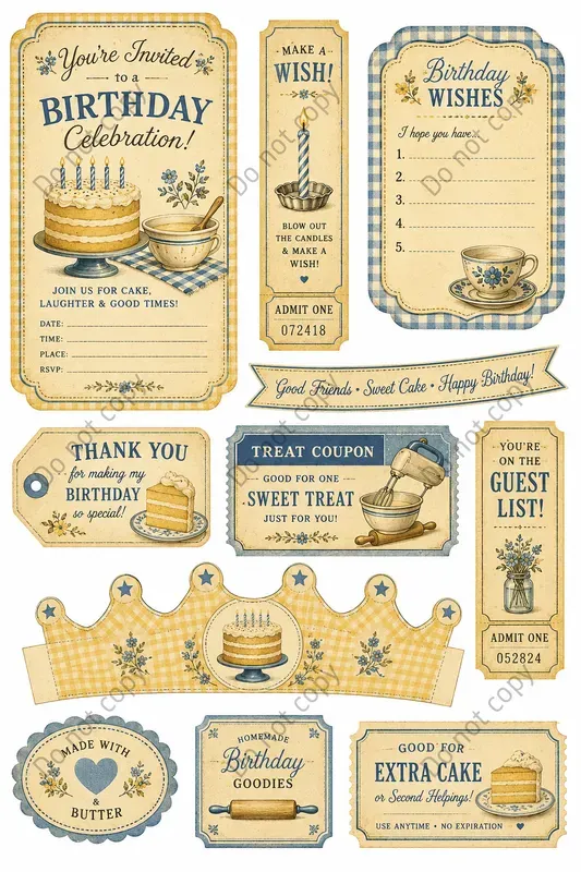 Vintage Birthday Party Ephemera