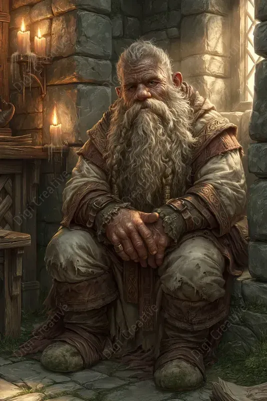 Medieval Dwarves Fantasy Oil Paintings