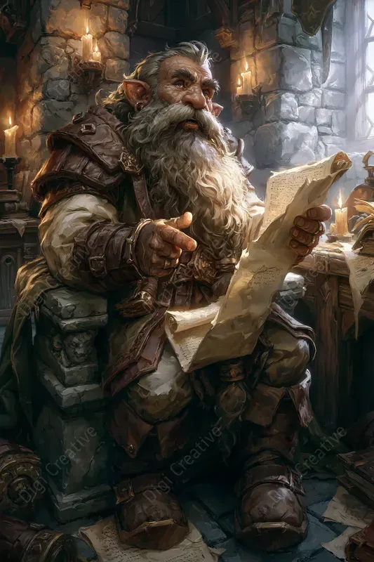 Medieval Dwarves Fantasy Oil Paintings