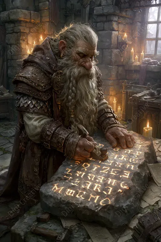 Medieval Dwarves Fantasy Oil Paintings