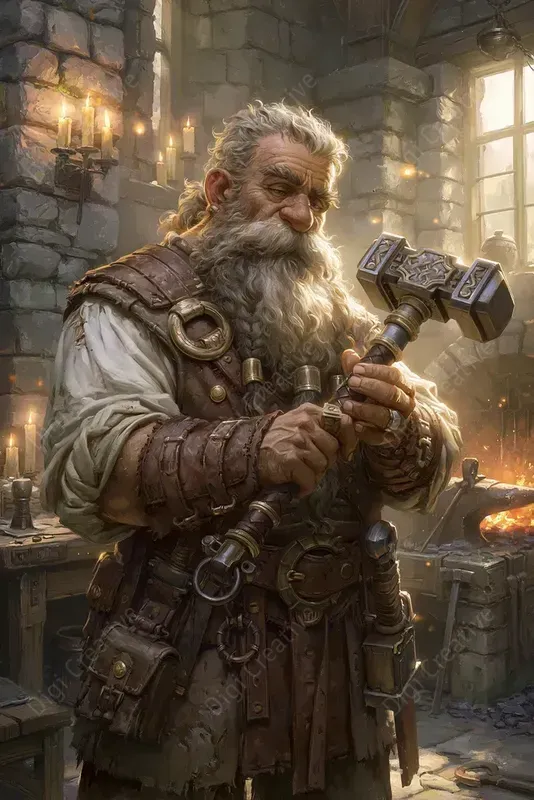 Medieval Dwarves Fantasy Oil Paintings