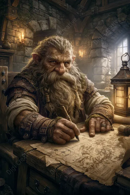 Medieval Dwarves Fantasy Oil Paintings