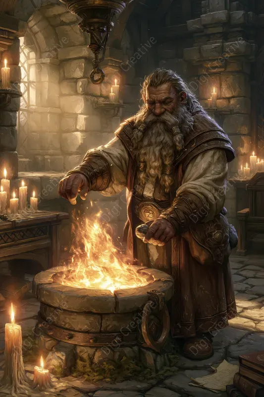 Medieval Dwarves Fantasy Oil Paintings