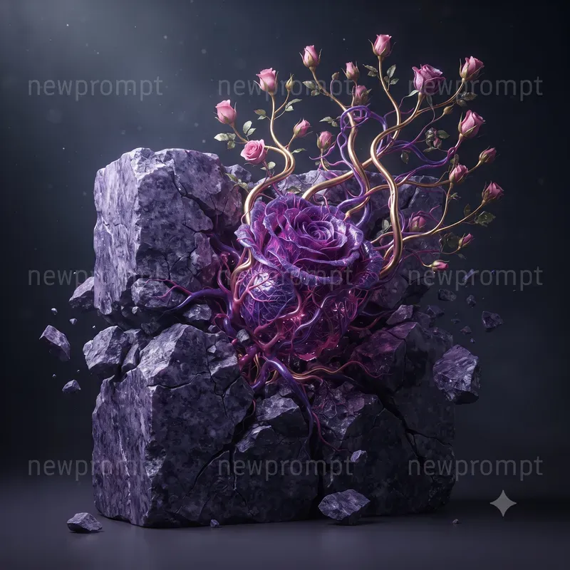 Surreal Organic Stone Burst Art