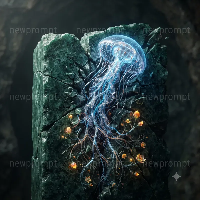 Surreal Organic Stone Burst Art