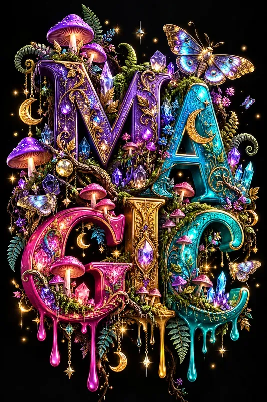 Floral Fantasy 3D Typography