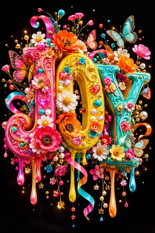 Floral Fantasy 3D Typography