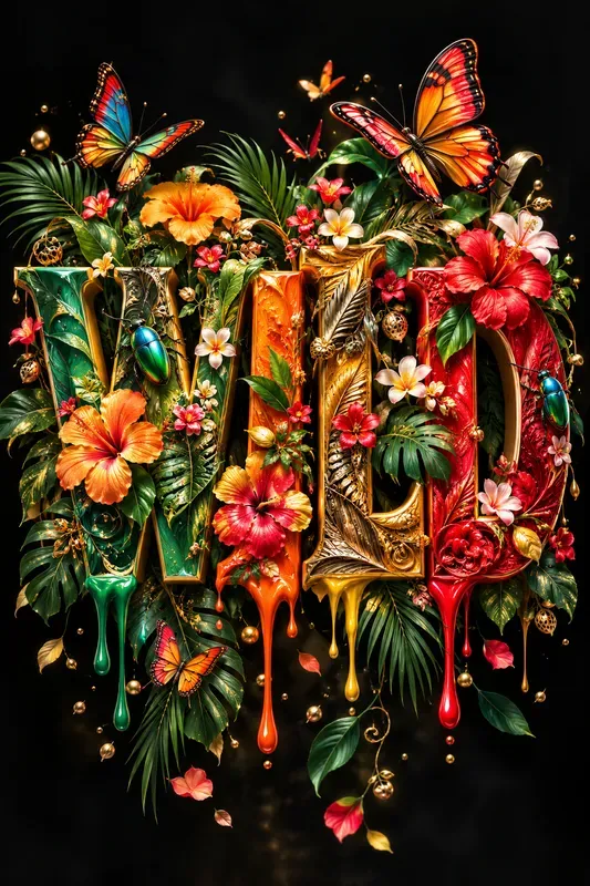 Floral Fantasy 3D Typography