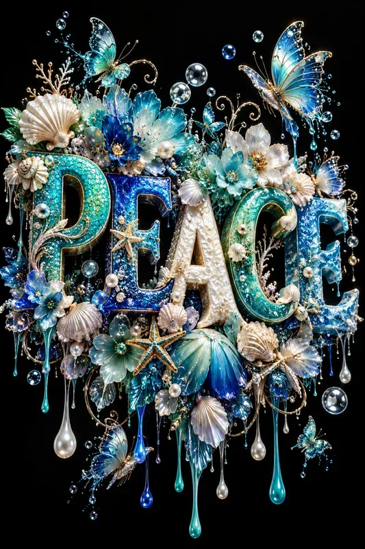 Floral Fantasy 3D Typography