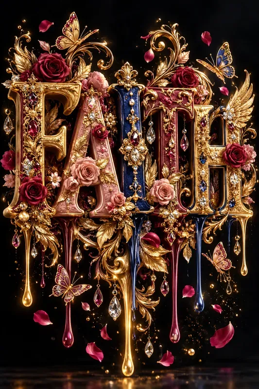 Floral Fantasy 3D Typography