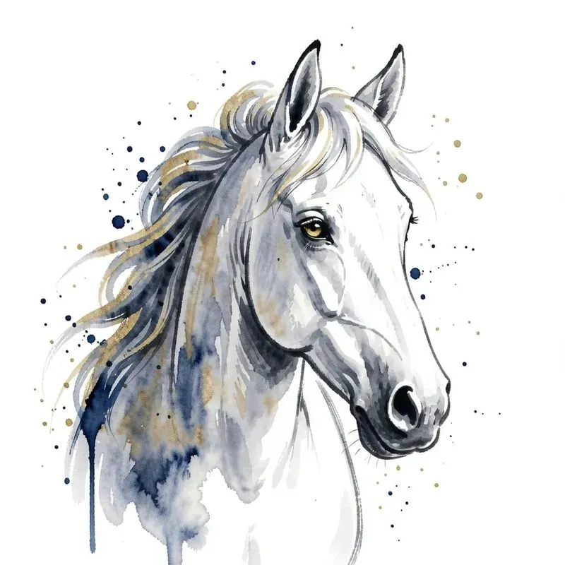 Ink Watercolor Wildlife Art Prints