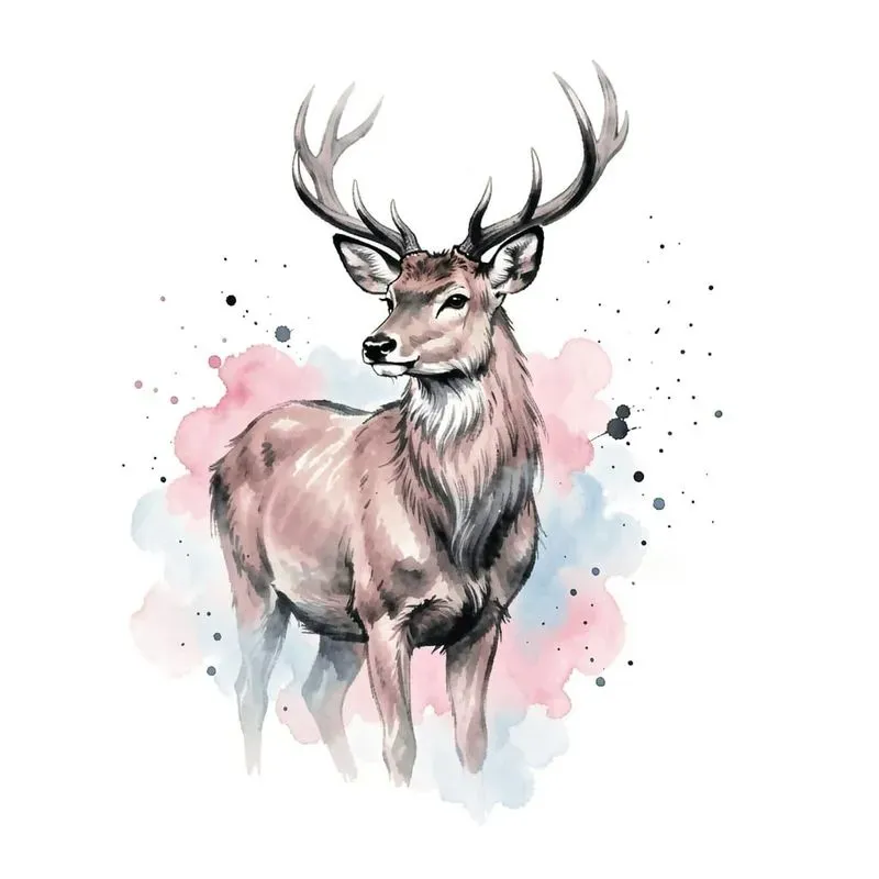 Ink Watercolor Wildlife Art Prints