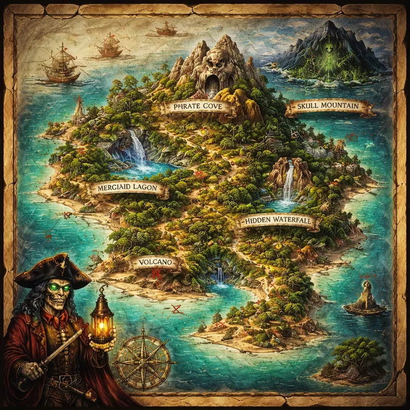 Fantasy Treasure Island Map Generator