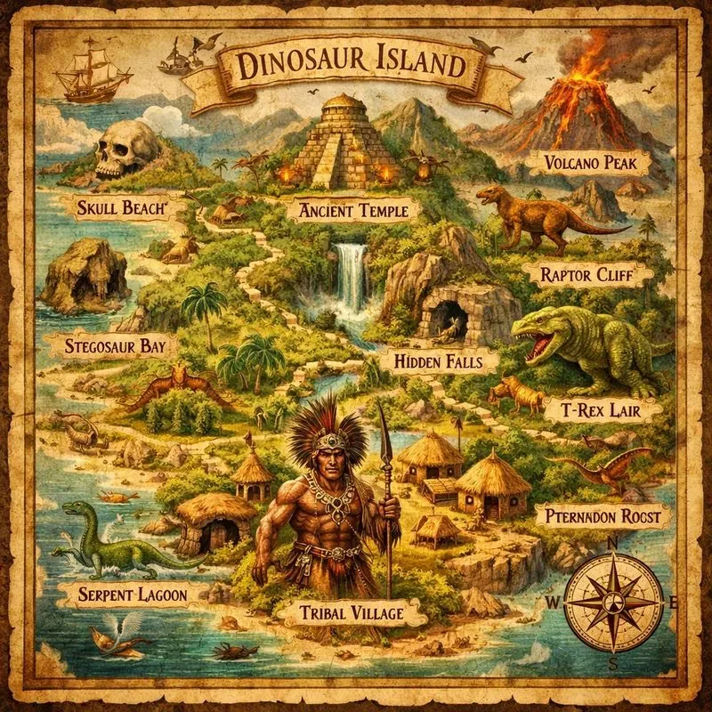 Fantasy Treasure Island Map Generator