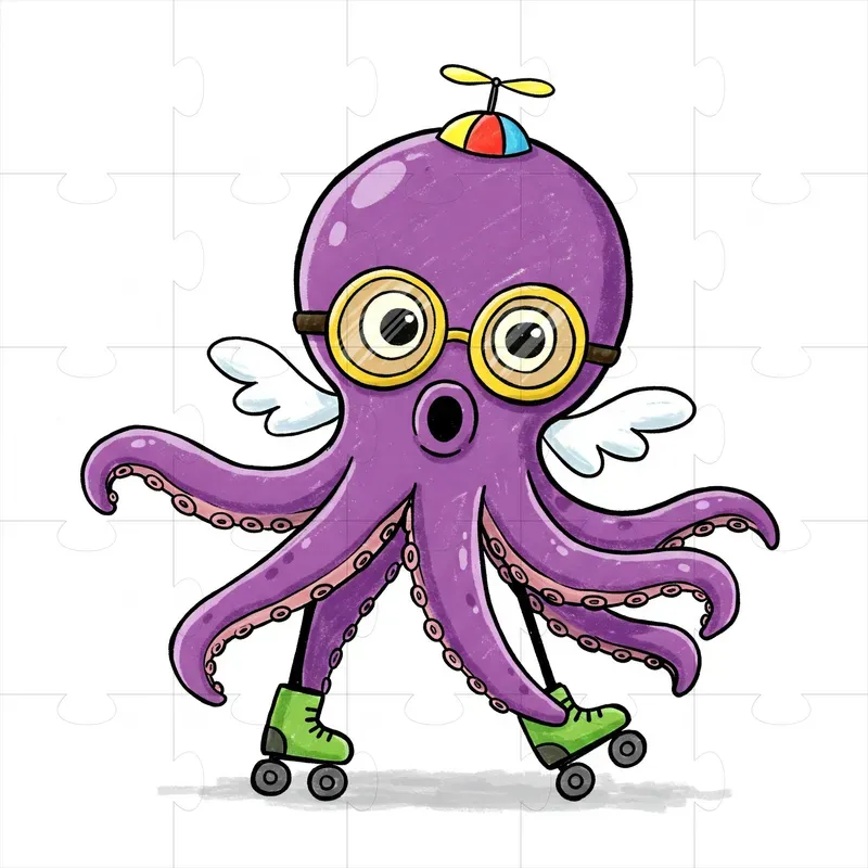 Childlike Crayon Sketch Characters