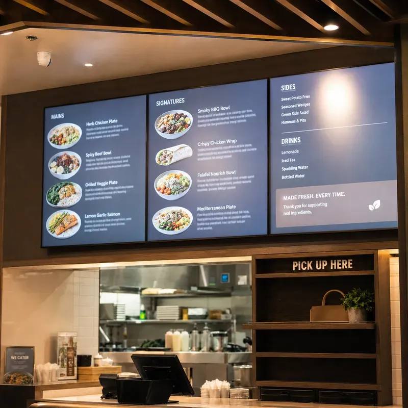 Menu Board Glare Test Photo Builders
