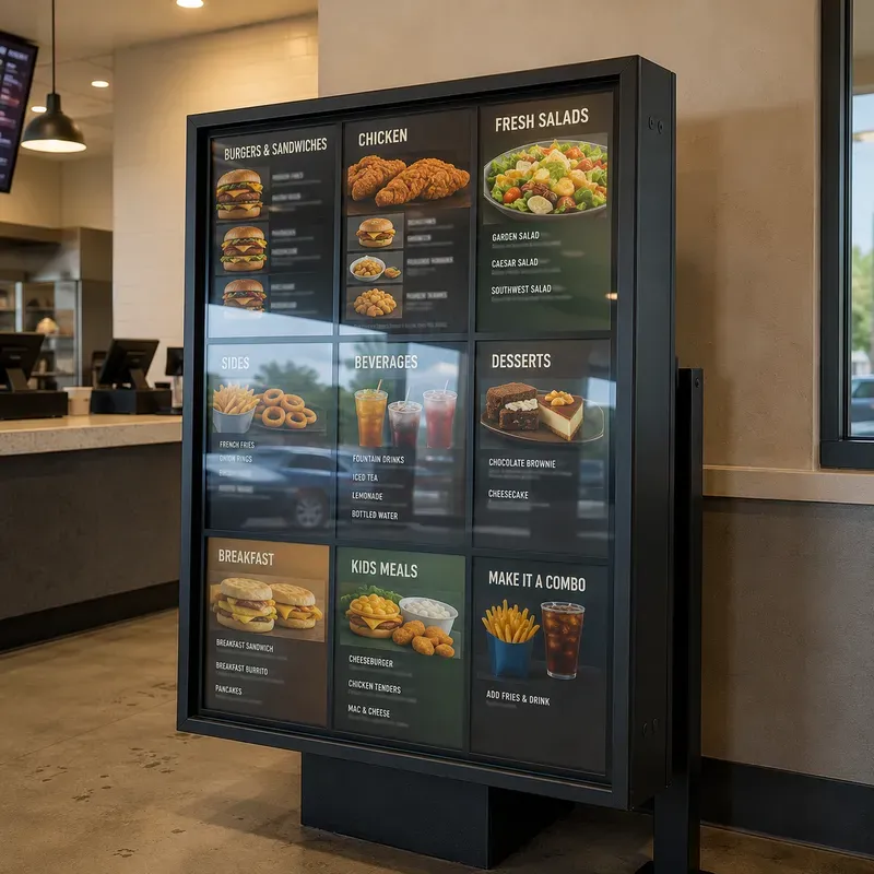 Menu Board Glare Test Photo Builders