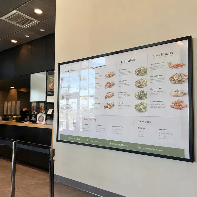 Menu Board Glare Test Photo Builders
