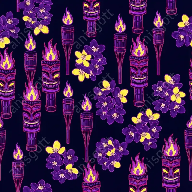 Vivid Voodoo Island Neon Tiki Patterns