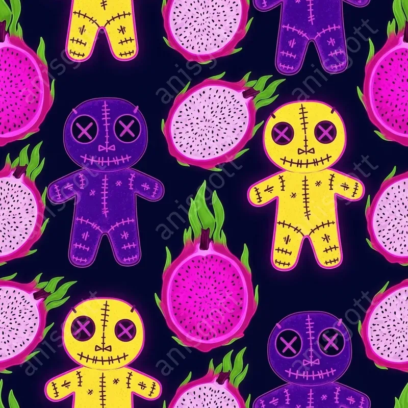 Vivid Voodoo Island Neon Tiki Patterns