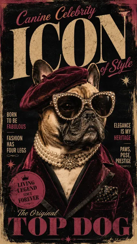Vintage Diva Dog Fashion Poster Art
