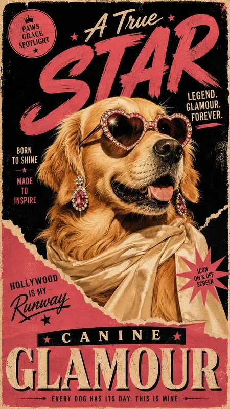 Vintage Diva Dog Fashion Poster Art