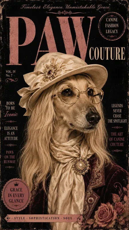 Vintage Diva Dog Fashion Poster Art