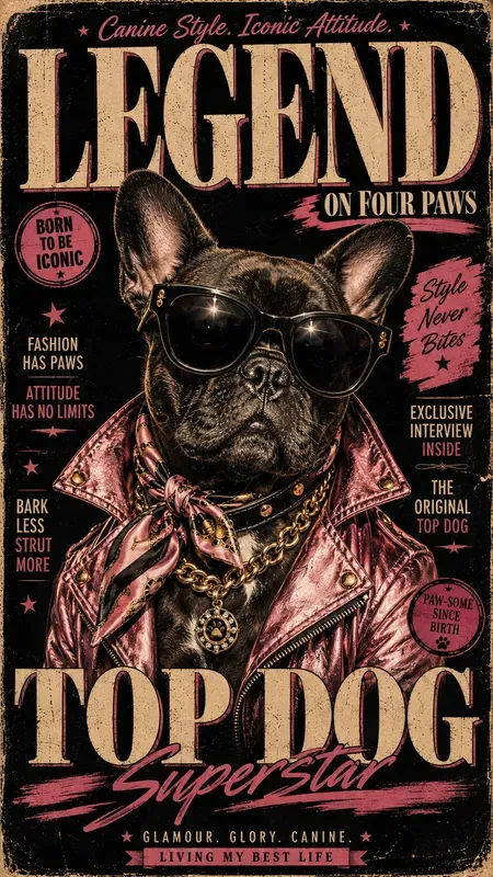 Vintage Diva Dog Fashion Poster Art
