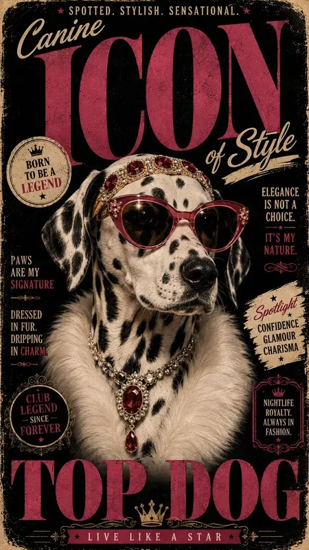 Vintage Diva Dog Fashion Poster Art