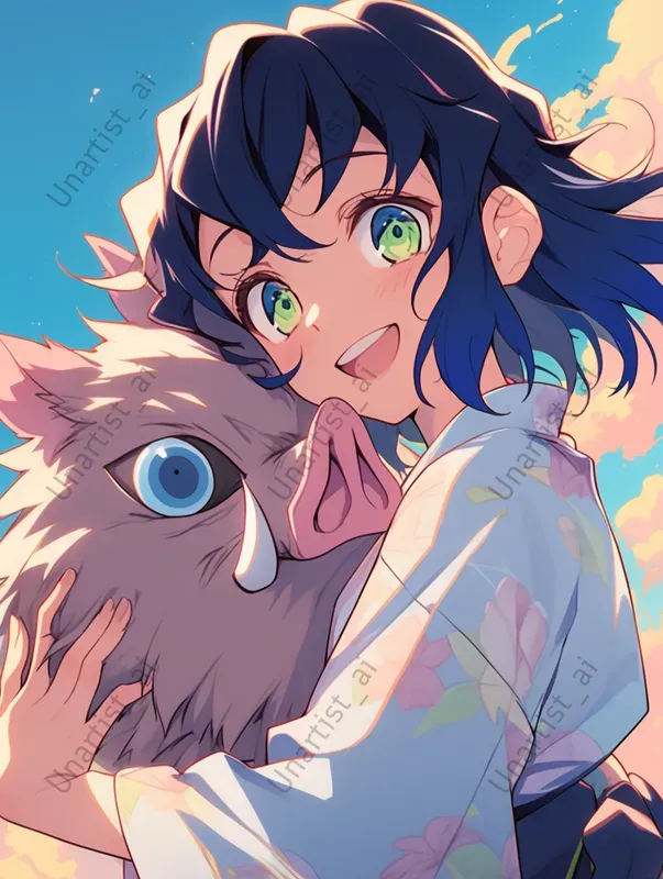 Demon Slayer Cartoon Kawaii Characters