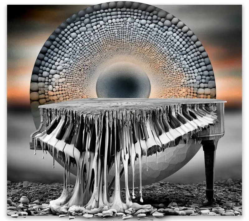 Surreal Monochrome Radial Art