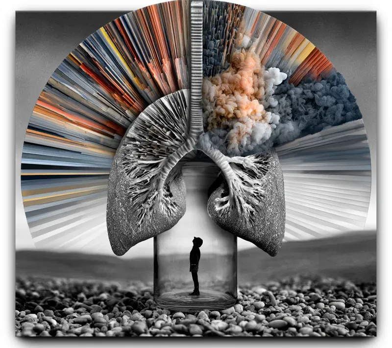 Surreal Monochrome Radial Art