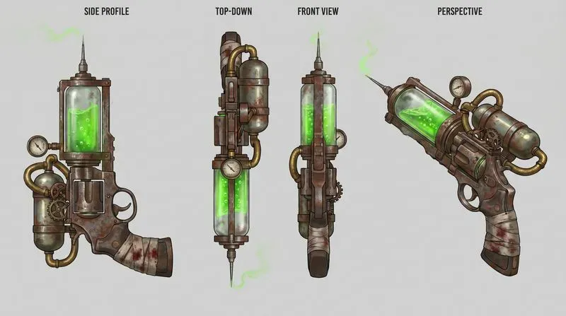 Legendary Weapon Prop Turnaround Sheets