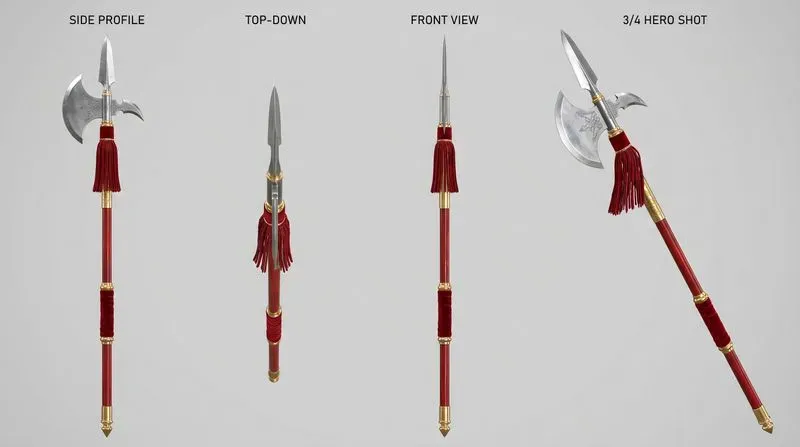Legendary Weapon Prop Turnaround Sheets