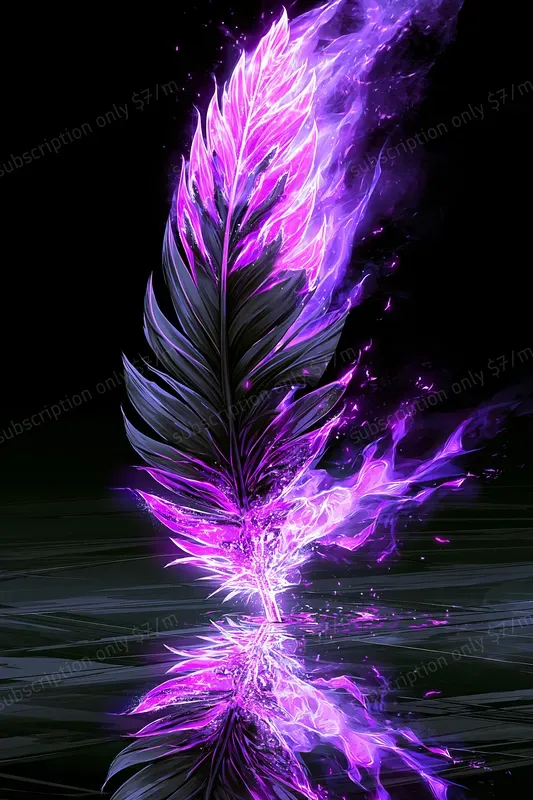 Luminous Symbolism Neon Violet Art