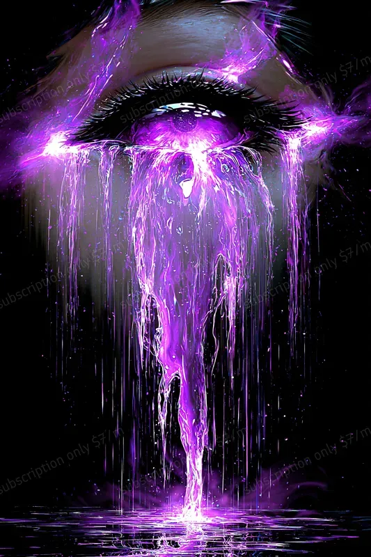Luminous Symbolism Neon Violet Art