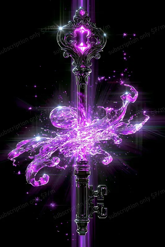 Luminous Symbolism Neon Violet Art