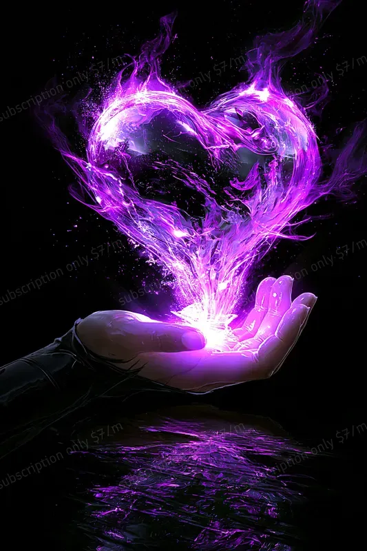 Luminous Symbolism Neon Violet Art
