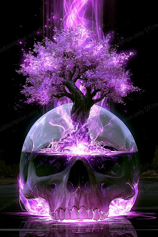 Luminous Symbolism Neon Violet Art