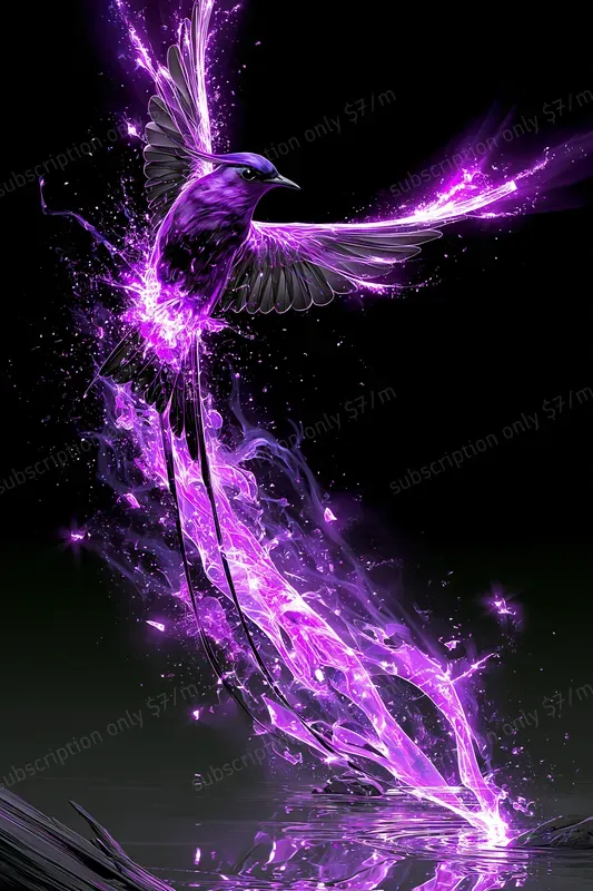 Luminous Symbolism Neon Violet Art