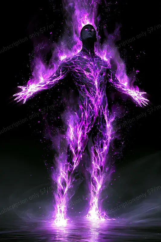 Luminous Symbolism Neon Violet Art