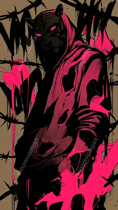 Hot Pink Grunge Streetwear Mascots