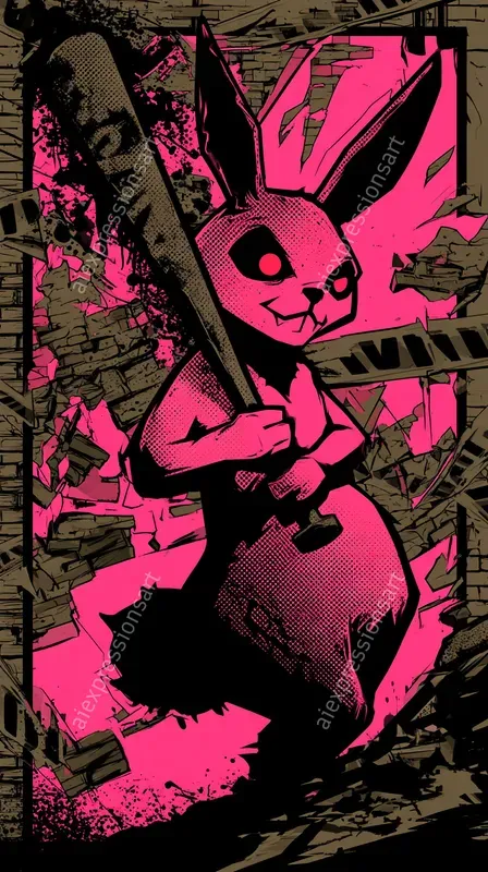 Hot Pink Grunge Streetwear Mascots