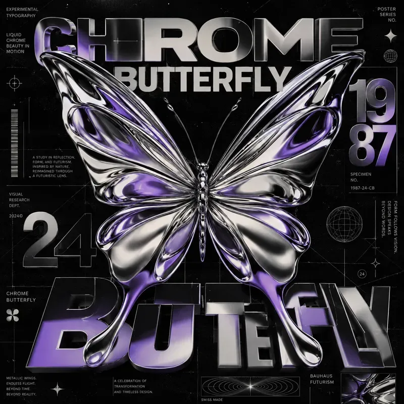 Chrome Type Poster Labs
